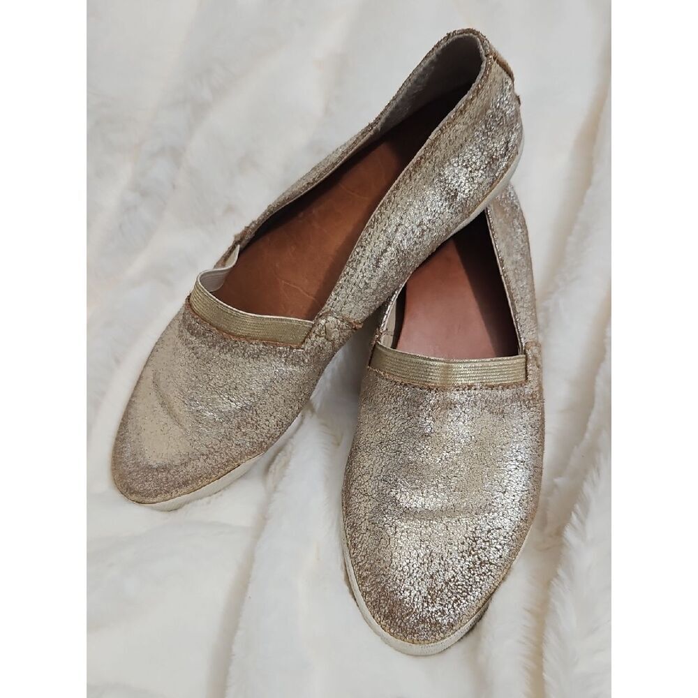 Frye Metallic Gold Slip-On Loafers